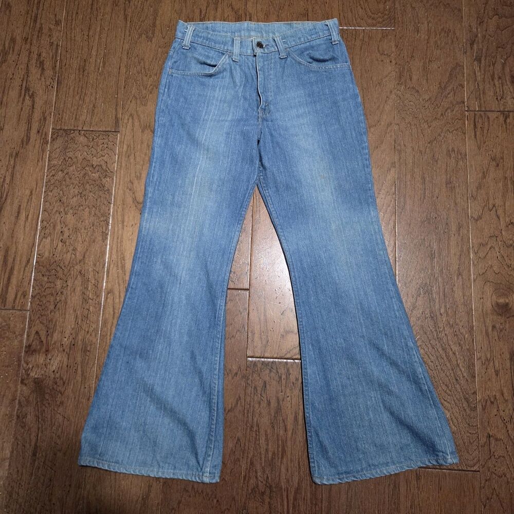 Vtg 70s Levi's 663 Orange Tab Bell Bottom Flare Jeans 30x29 (Fits 29x29) USA
